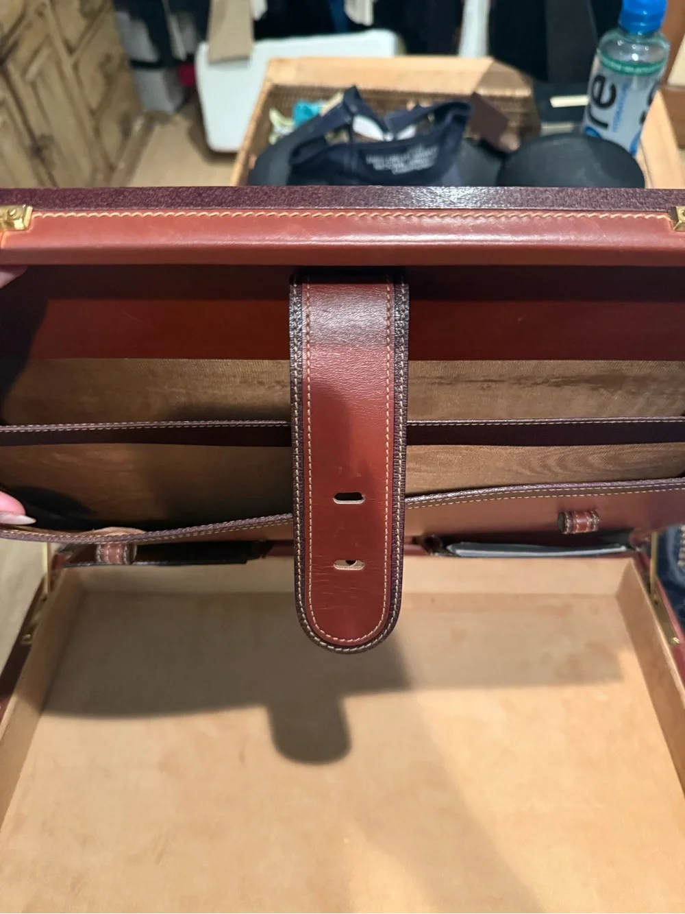 Men's Leather Briefcase in Chestnut Brown with Top Handle